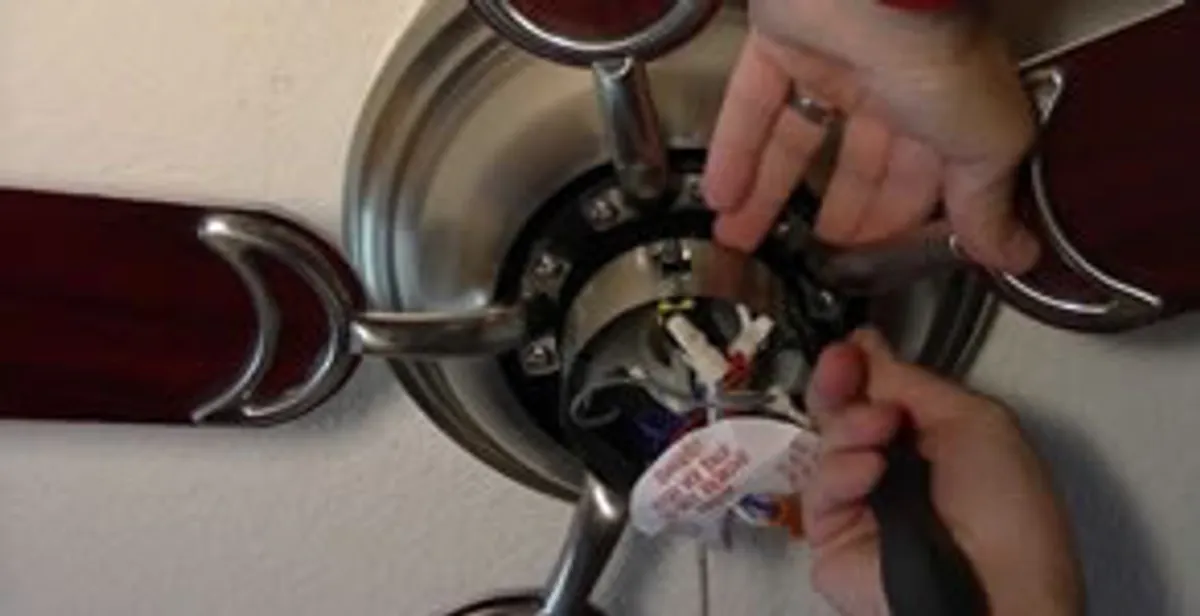 Ceiling fan installation with electrical wiring and mounting by professional electrician in Raleigh, NC