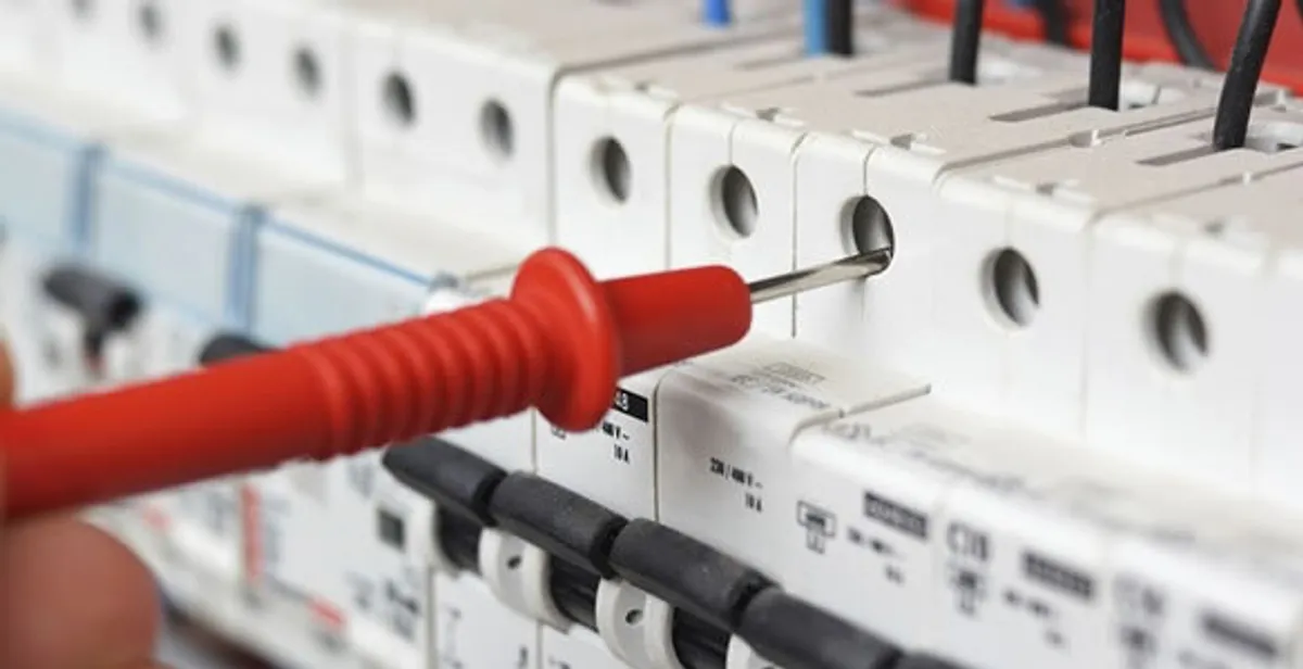Electrical contractor testing circuit breakers during electrical repair in Wake Forest, NC