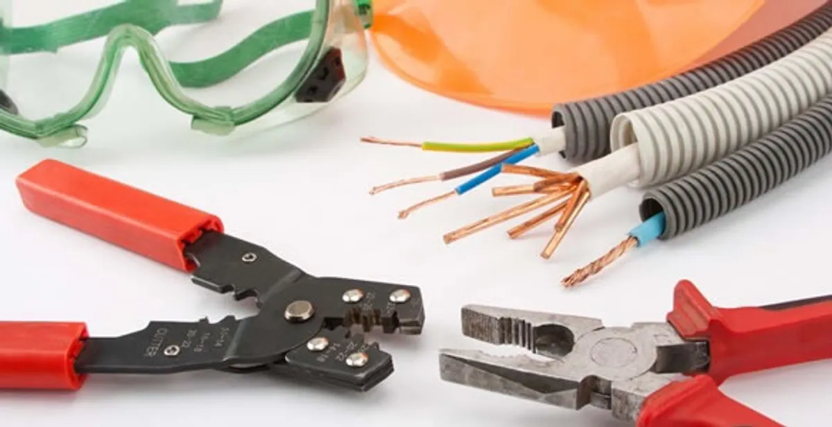 Electrical wiring repair with professional tools and safety equipment in Apex, NC